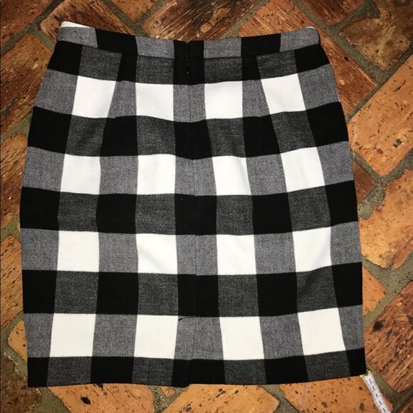 She Said Buffalo Check Plaid Wool Pencil Skirt - Picture 2 of 7